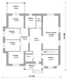 Проект дома F-015. Одноэтажный дом с цокольным этажом F-015 - фото 35611