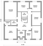 Проект дома D-124. Квадратный одноэтажный дом D-124 - фото 35919