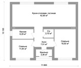 Проект дома A-099. Одноэтажный дом с двумя спальнями A-099 - фото 35961