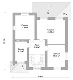 Проект дома C-034. Простой двухэтажный дом C-034 - фото 36002