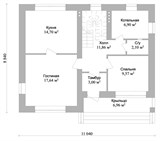 Проект дома C-023. Кирпичный дом с балконом C-023 - фото 36298