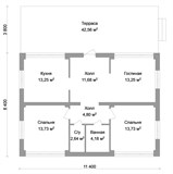 Проект дома B-023. Современный дом из пеноблока B-023 - фото 36386