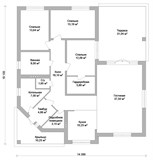 Проект дома C-007. Одноэтажный дом C-007 - фото 36524