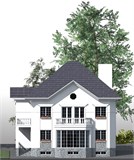 Проект дома F-078. Двухэтажный дом на склоне F-078 - фото 37193