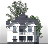 Проект дома E-059. Дом из пеноблоков с балконом E-059 - фото 37204