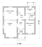 Проект дома D-113. Дом из кирпича 12 на 12 D-113 - фото 37335