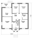 Проект дома B-256. Дом 12 на 13 одноэтажный B-256 - фото 37462