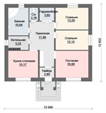 Проект дома A-076. Дом до 100 кв м A-076 - фото 37574