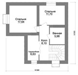 Проект дома B-240. Дом 9 на 9 с мансардой B-240 - фото 37678
