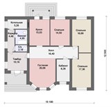 Проект дома B-233. Одноэтажный дом с кабинетом B-233 - фото 37773