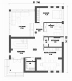 Проект дома D-083. Дом с плоской крышей двухэтажный D-083 - фото 38165