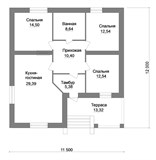 Проект дома B-158. Дом 12 на 12 с террасой B-158 - фото 38194