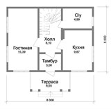 Проект дома A-030. Простой каркасный дом с мансардой A-030 - фото 38269