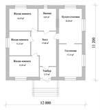 Проект дома B-091. Квадратный дом из кирпича B-091 - фото 38328