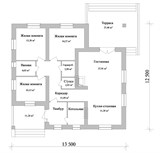 Проект дома B-082. Квадратный дом с террасой B-082 - фото 38354