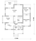 Проект дома C-090. Двухэтажный дом с террасой и балконом C-090 - фото 38362