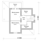 Проект дома B-078. Дом 12 на 12 с мансардой B-078 - фото 38369