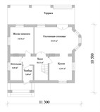 Проект дома B-074. Загородный дом с эркером B-074 - фото 38376