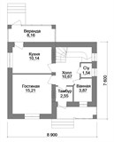 Проект дома A-016. Кирпичный дом с верандой A-016 - фото 38496