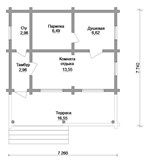 Проект хоз. постройки G-021. Баня из бревна G-021 - фото 38801