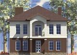 Проект дома F-017. Двухэтажный дом с цоколем F-017 - фото 38937