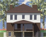 Проект дома F-017. Двухэтажный дом с цоколем F-017 - фото 38939