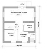Проект дома B-301. Недорогой дом с мансардой B-301 - фото 38979