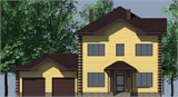 Проект дома D-146. Дом из кирпича, двухэтажный, с гаражом D-146 - фото 39291