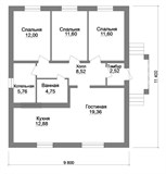 Проект дома A-066. Недорогой дом до 100 м2 A-066 - фото 39499